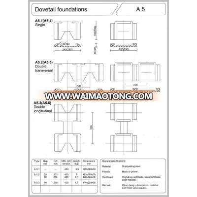 55 Degree Dovetail Transversal Type Dovetail Container Securing Twistlock