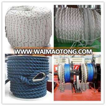 28~128mm 8/12/24 Strand Nylone/PP/PE/UHMWPE Mooring Rope